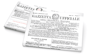 2 copie della gazzetta ufficiale